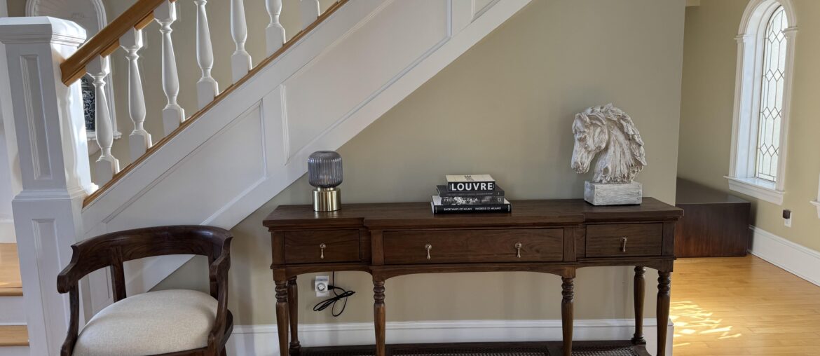 How to elevate entryway console table