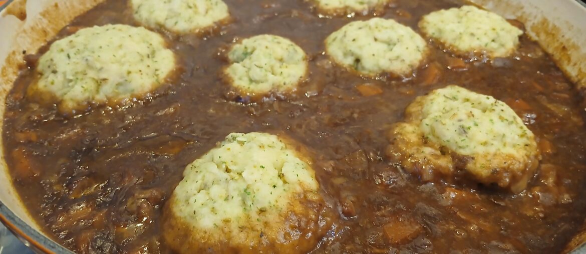 Beef and ale stew with dumplings