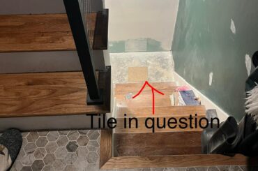 Which floor tile would look best visually from my front entrance & in basement?