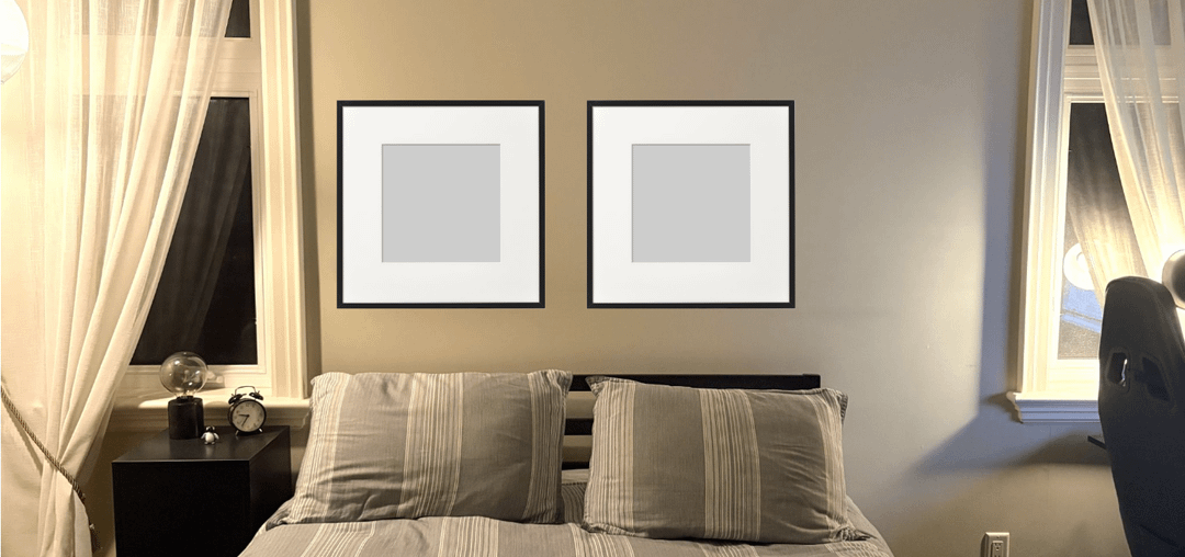 Center frames with bed or windows?