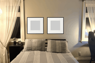Center frames with bed or windows?