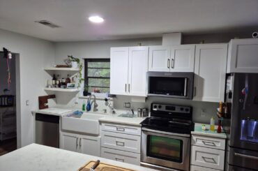 How much of this kitchen wall should have backsplash?