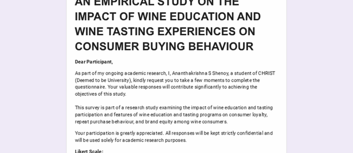 Quick Wine Survey for My College Research