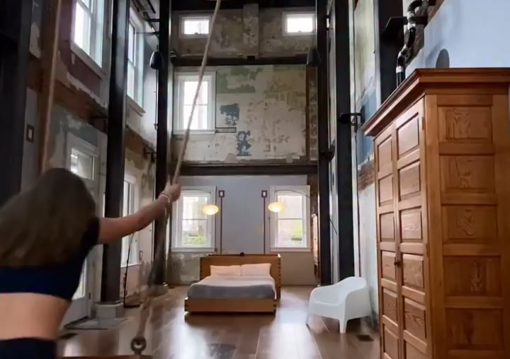 They say money can't buy happiness, but it can buy the freedom to swing like this in my bedroom