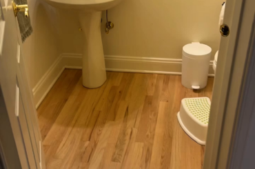 Powder room before and after.