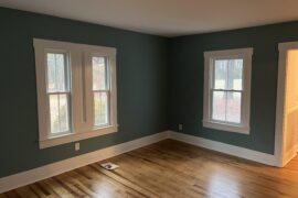 Any suggestions for rugs in this room? I’m struggling. This color is A LOT for us. It’s a rental home so can’t change.