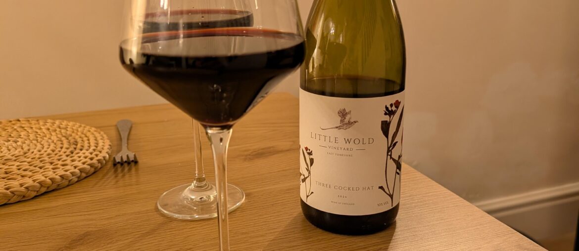 Three Crooked Hat, a British red from Little Wold Vineyard, East Yorkshire.