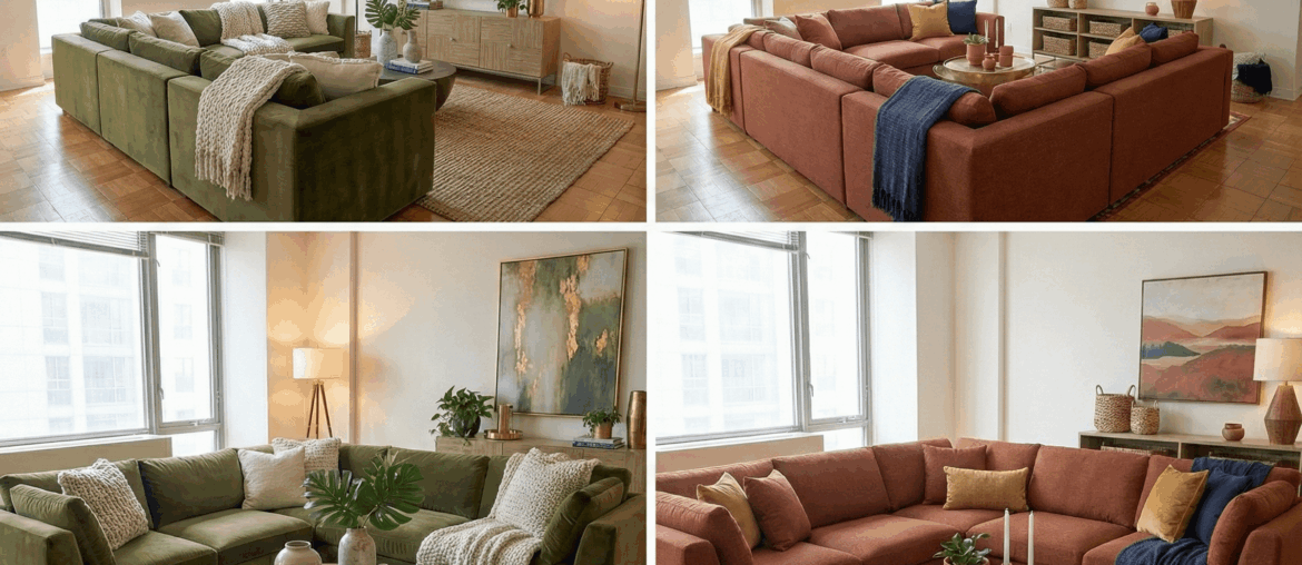 Trying to decide between a green / red couch