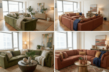 Trying to decide between a green / red couch