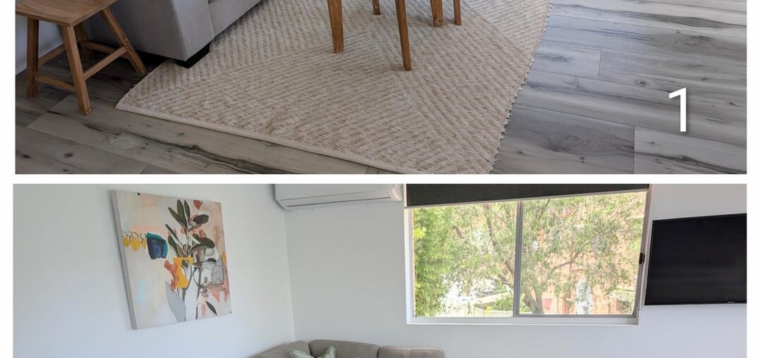 Round rug with L shaped couch Round rug with L shaped couch