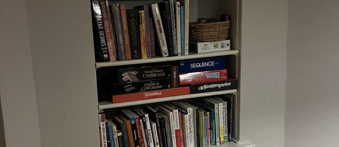 How can I decorate this bookshelf?