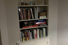 How can I decorate this bookshelf?