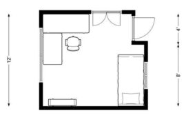 Where to place rug in home office/guest room?