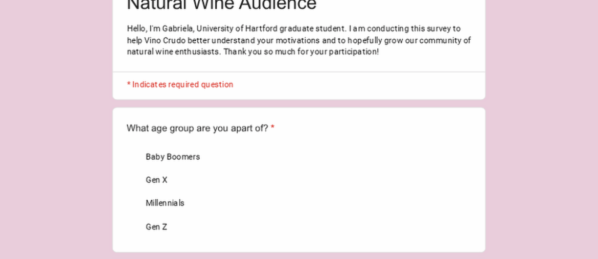 Natural Wine Audience Survey