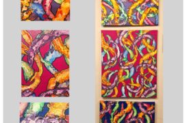 Hey friends. Here is GROUP #4  All the pieces in GROUP #4 are 24 by 30 on canvas, painted in acrylics, using texture pastes, and a variety of mediums. This collection features roughly 50 paintings. When I post a painting of this size online, reducing it to a postage-stamp size loses the