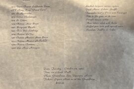 I recently came across this memento of an outrageous dinner in ‘83. The standout wine, for me, was the ‘47 Borgogno Barolo.