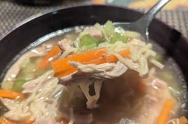 Chicken soup from scratch with homemade pasta