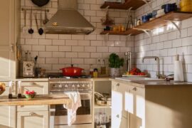 Subway-tiled kitchen in a renovated 1930s apartment, Stockholm, Sweden [1200x1600]