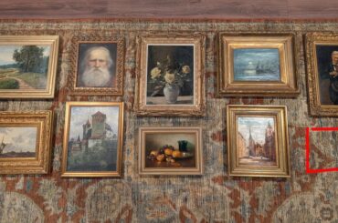 Hello everyone. What's your opinion of this configuration of oil paintings?Unfortunately the ceiling is pretty low, at 8 feet/244 cm, so there's not too much height I can add. Thank you!