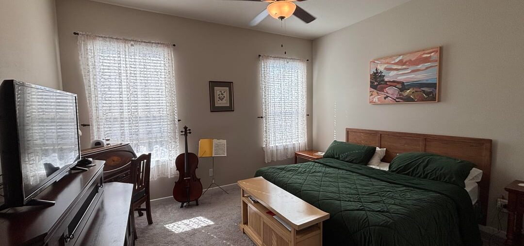 What to paint my bedroom? (Also where to put floating shelves?)