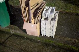 Garbage day after marathon shipping comes in