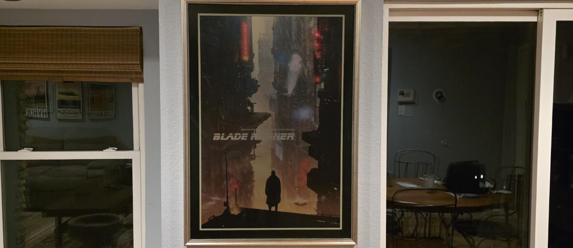 Framed art hanging height..