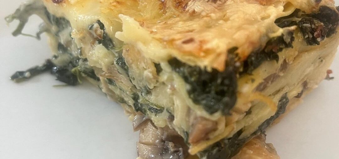 Lasagnes aux épinards et aux champignons