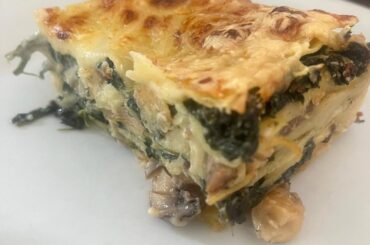 Lasagnes aux épinards et aux champignons