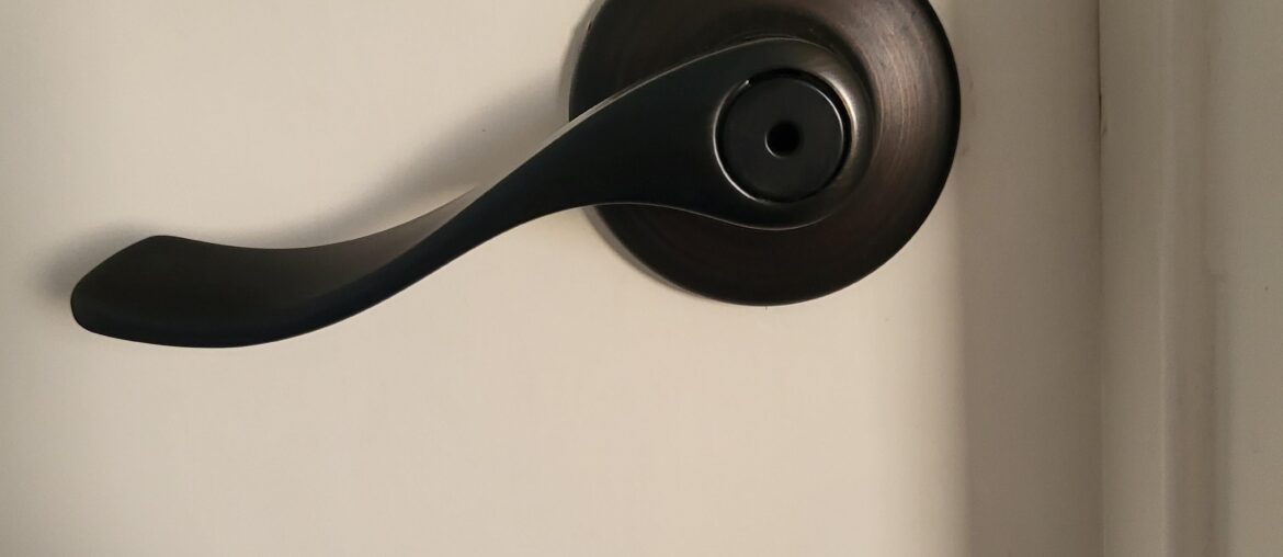 My son locked this bathroom door from inside.... how to unlock?