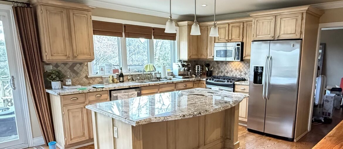 How can I update this kitchen without replacing the cabinets?