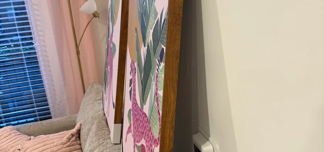 Is this wood frame of this wall art too dark for the light wood in the room?