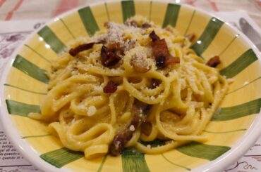 Carbonara and Trippa alla Romana, eaten in Rome
