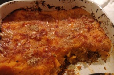 Hachis parmentier poulet champignons patate douce