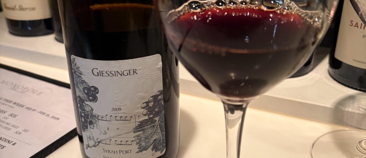 Giessinger Syrah Port, Sonoma Valley 2009
