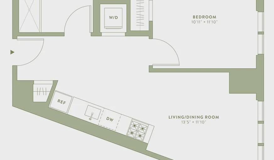 Living Room Slanted Wall