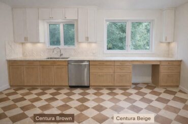 Kitchen checkerboard tile floor colour recommendations?