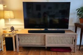 Is this faux-rattan TV stand bad taste?