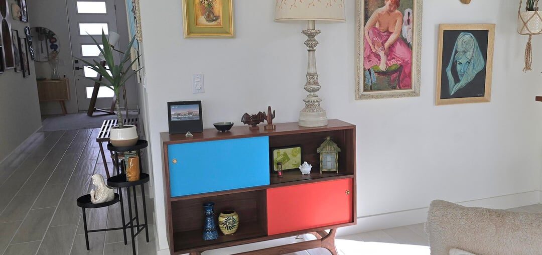 3 new custom furniture piece. All walnut. 2 cabinets & a bench. The house interior is almost all a mix of vintage Scandinavian & custom mid century style furnishings. I customized the cabinet legs with my signature "H" style legs as opposed to a straight tapered peg style leg. How do they look?