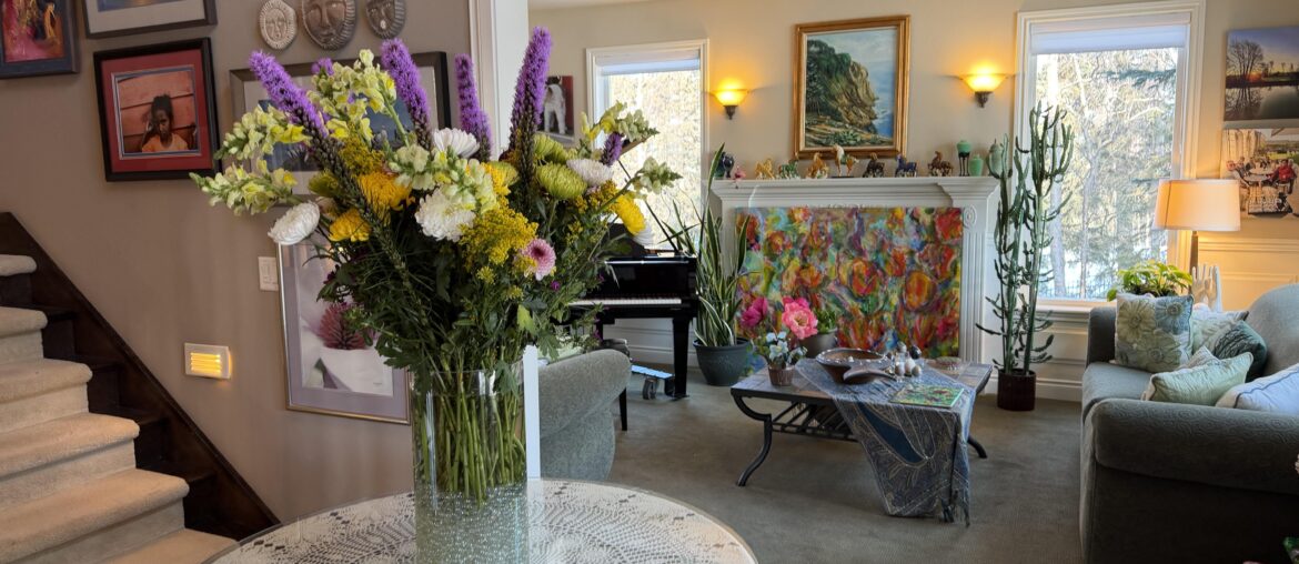 Sunny room on a cold winter day