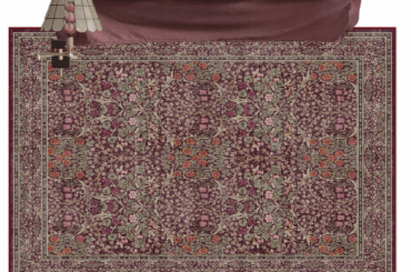 Which rug? 1. Morris & Co. Blackthorn Mulberry Rug, 2. Anthropologie Julietta Soft Pink rug. 3.  Morris & Co. Blackthorn Forest Green Rug