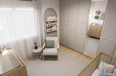 How to decorate the walls that have wallpaper on them? Would shelves take away from it? Pictures? Which accent colour to add?