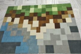 Hand-tufted this pixel-style wool rug inspired by nature textures — what do you think?
