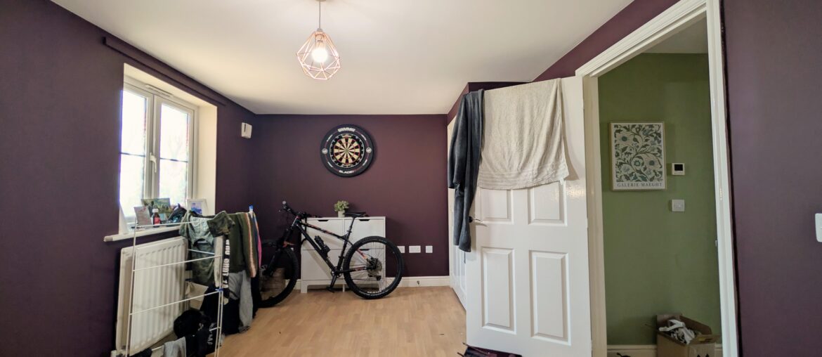 Just painted my bedroom mind the mess. It's a work in process new flat.