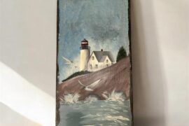 Hand Painted Nautical Scene On Slate