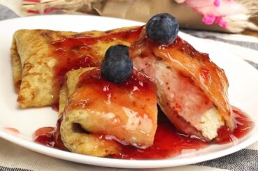 Delicate Crepes with Sweet Cheese Filling | French Breakfast | ASMR