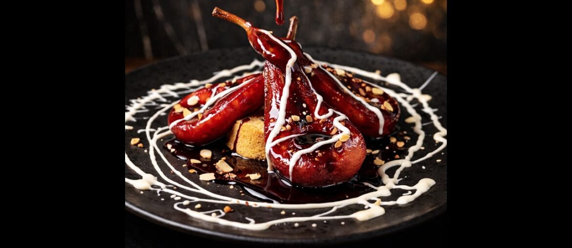 Elegant Red Wine Poached Pears | Gourmet Dessert at Home