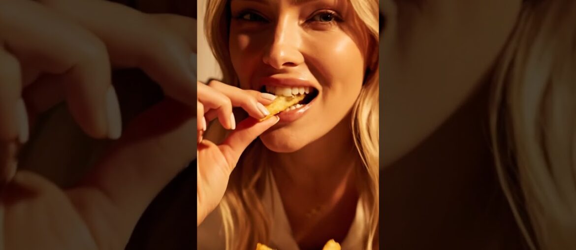 Truffle Fries: Fancy, Fragrant, And SO Crunchy! 🍟✨ #ASMR #TruffleFries #Satisfying