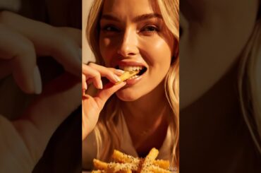Truffle Fries: Fancy, Fragrant, And SO Crunchy! 🍟✨ #ASMR #TruffleFries #Satisfying