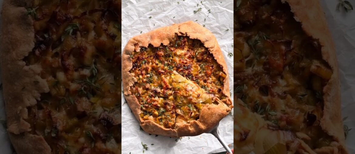 Easy Rustic Leek Tart with Comté Cheese 🥧 French Savory Galette Recipe #Shorts #easyrecipes #recipe