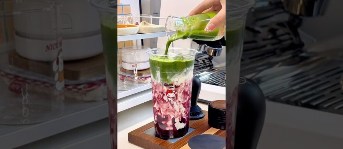 Blueberry Matcha Salted French Cheesecake🍵 So delicious you'll want to spin around in it!❗ #matcha